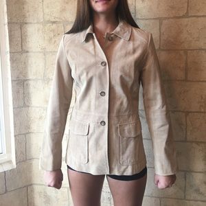 Leather Tan Blazer // Ann Taylor Lift